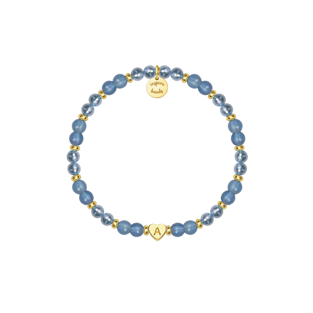 Ocean Pearl Heart Initial